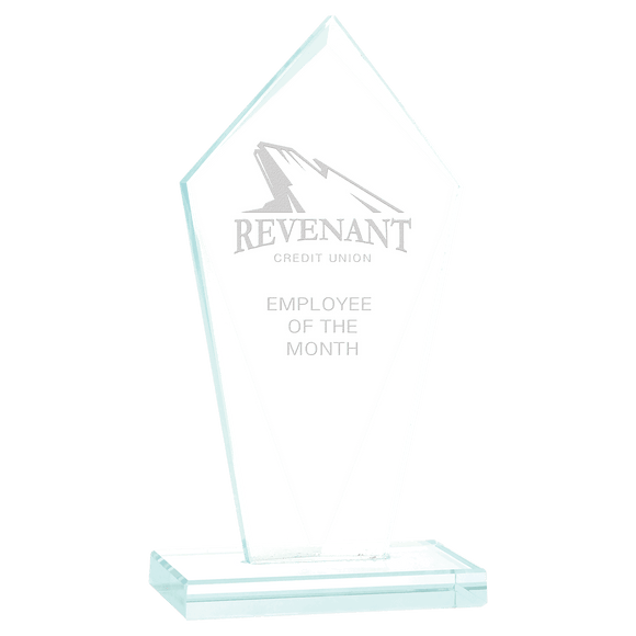 JGS22 - 7 1/2" Diamond Jade Glass Award