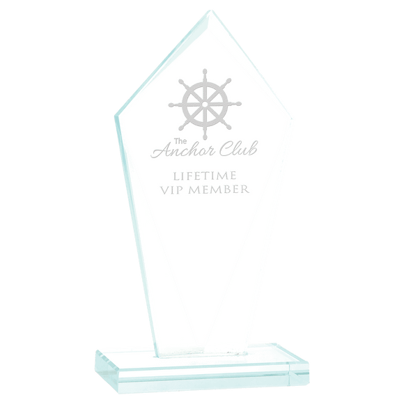 JGS23 - 8 1/2" Diamond Jade Glass Award