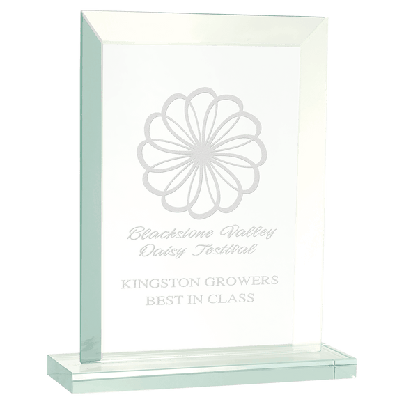 JGS61 - 7" Rectangle Jade Glass Award