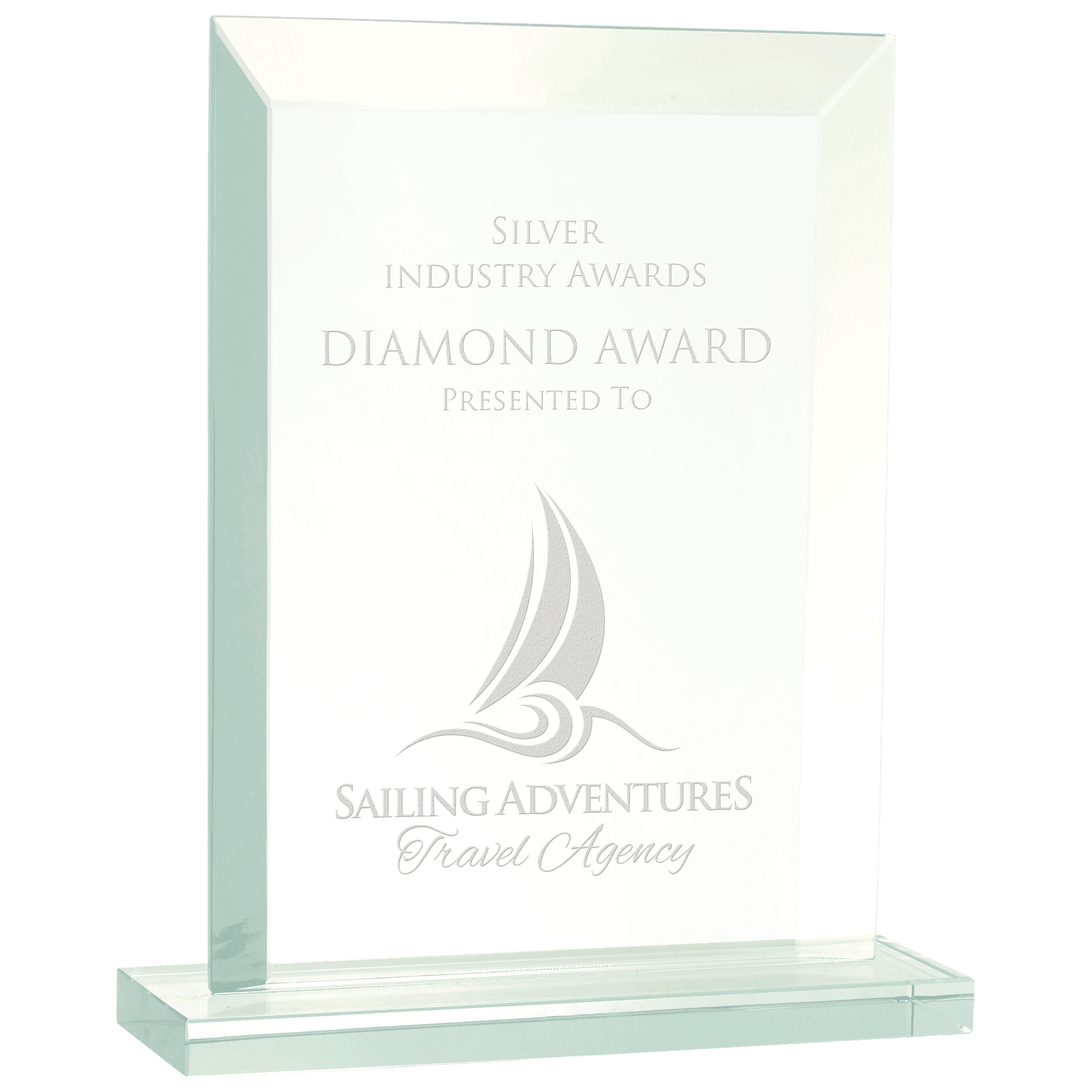 JGS62 - 7 3/4" Rectangle Jade Glass Award