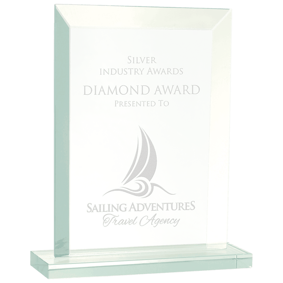 JGS62 - 7 3/4" Rectangle Jade Glass Award
