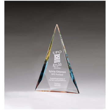 K9177 - 7 1/8" x 10" x 1 1/8" (Tapered) Diamond Series Crystal with Prism-Effect