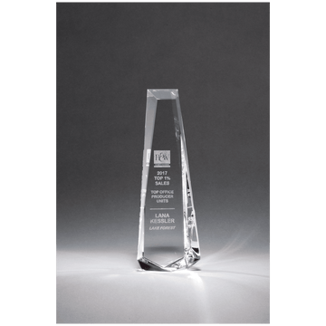 K9200 - 5 1/8" x 11" x 2" (Tapered) Crystal Obelisk