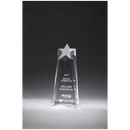 K9226 - 4" x 8 1/2" x 1 1/2" (Tapered) Star Trophy Carved From a Block of Crystal