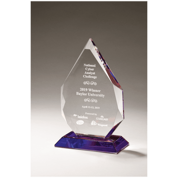 K9257 - 5" x 7 5/8" Flame Series Crystal with Prism-Effect Base