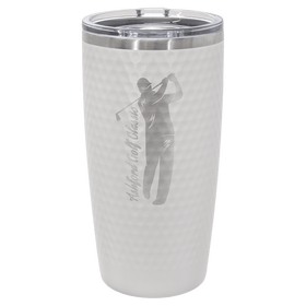Polar Camel 20 oz. White or Pink Golf Tumbler with Dimples and Slider Lid