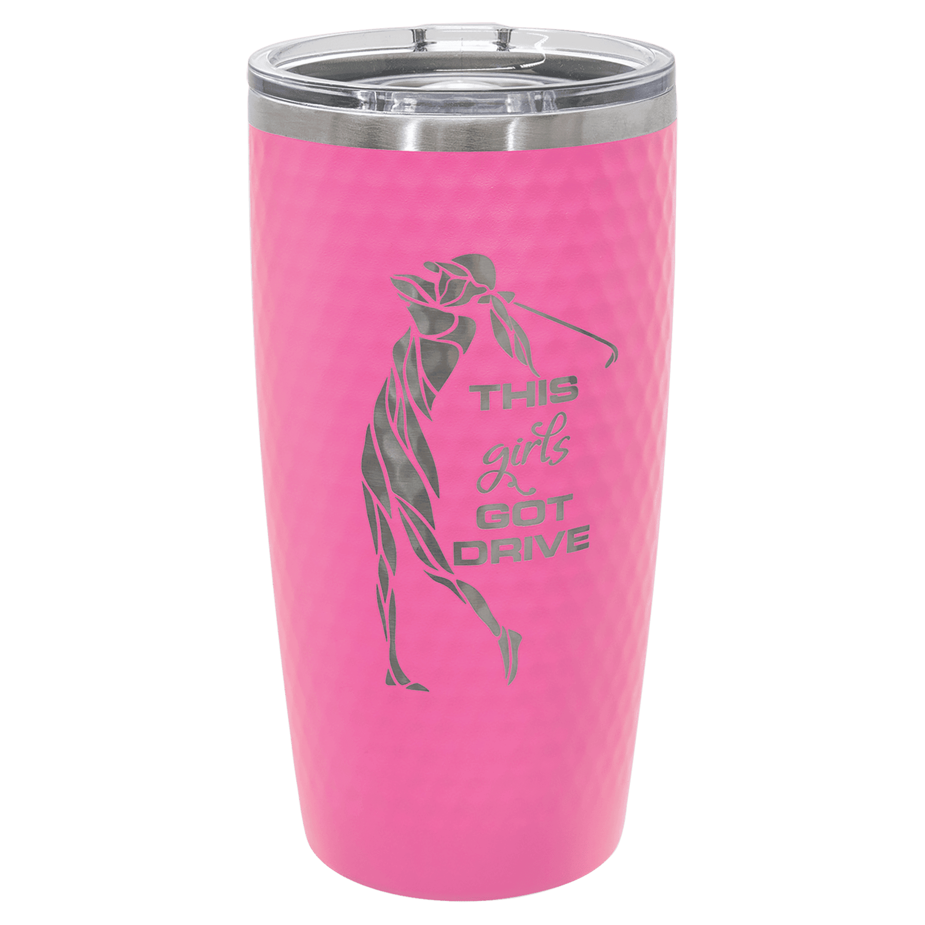 Polar Camel 20 oz. White or Pink Golf Tumbler with Dimples and Slider Lid