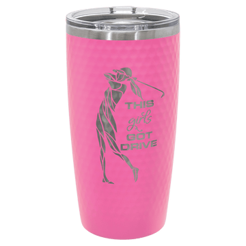 Polar Camel 20 oz. White or Pink Golf Tumbler with Dimples and Slider Lid