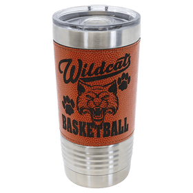 Basketball Leatherette Polar Camel Tumbler with Slider Lid