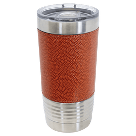 Basketball Leatherette Polar Camel Tumbler with Slider Lid