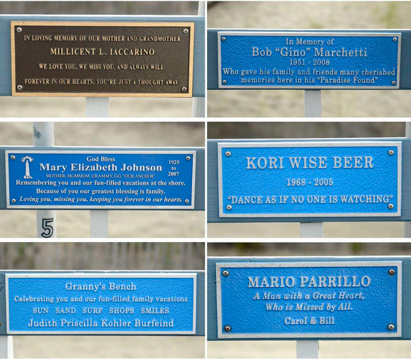 Ocean City NJ Bench Plaque