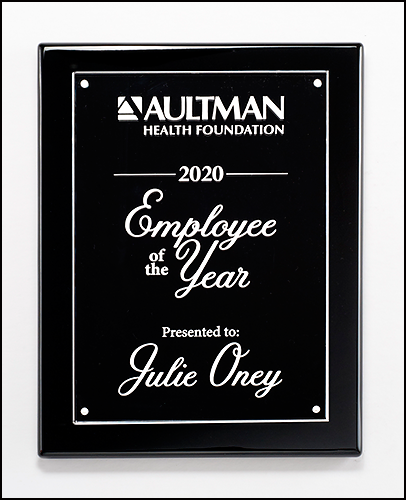 Black High Gloss Plaque with Acrylic Engraving Plate P5437 P5438 P5439