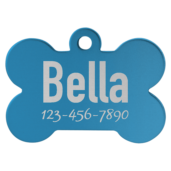 Laserable Anodized Aluminum Bone Pet Tag - Large