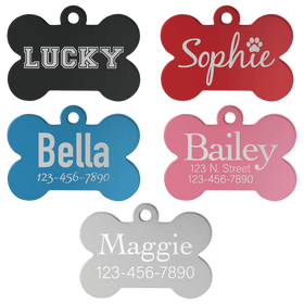 Laserable Anodized Aluminum Bone Pet Tag - Large