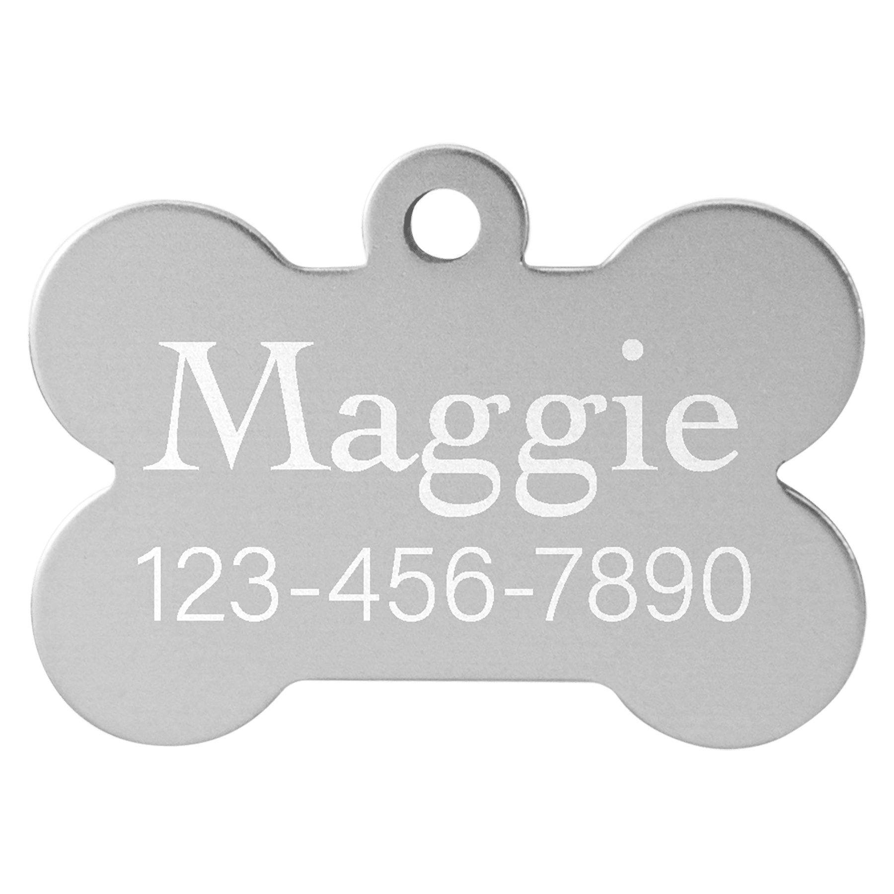 Laserable Anodized Aluminum Bone Pet Tag - Large