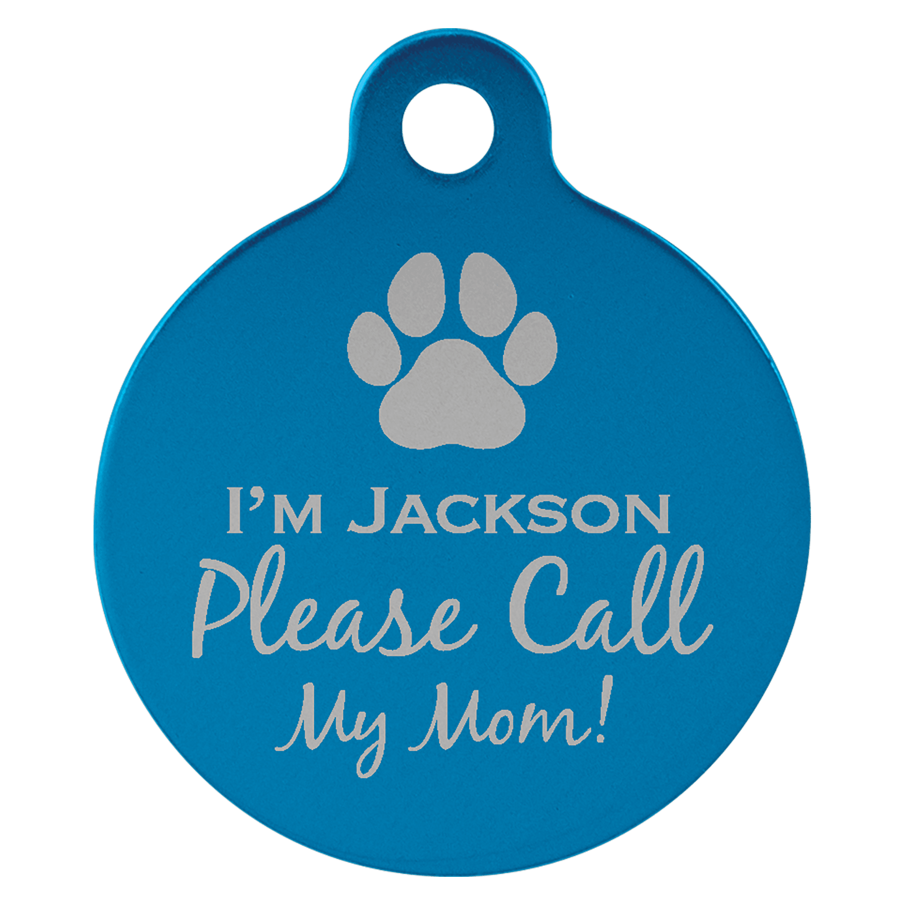 Laser Engraved Anodized Aluminum Round Pet ID Tag