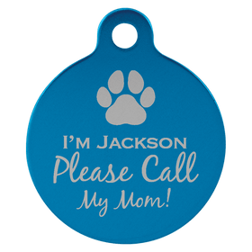 Laser Engraved Anodized Aluminum Round Pet ID Tag