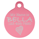 Laser Engraved Anodized Aluminum Round Pet ID Tag