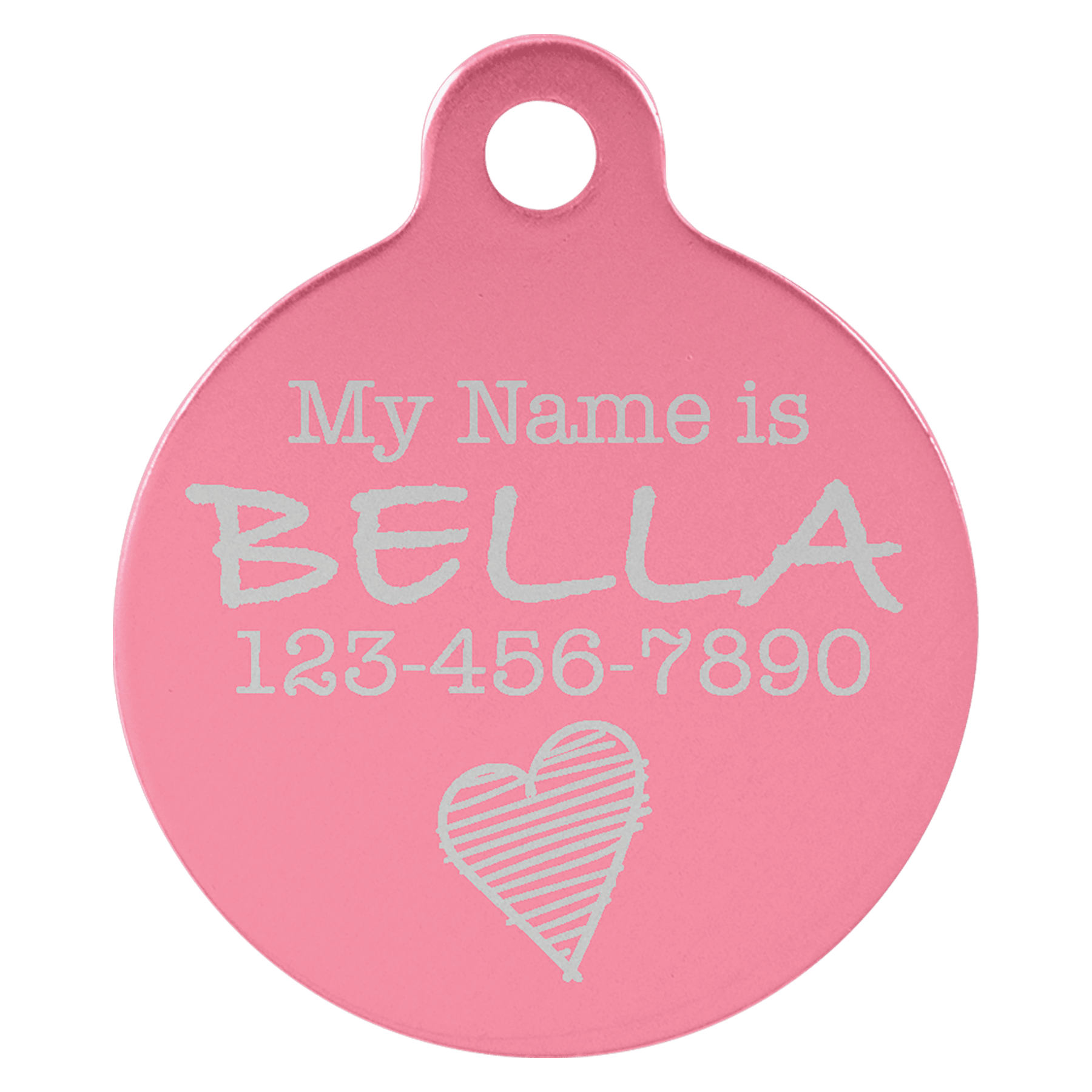 Laser Engraved Anodized Aluminum Round Pet ID Tag