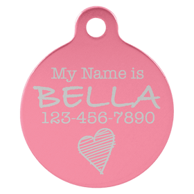 Laser Engraved Anodized Aluminum Round Pet ID Tag