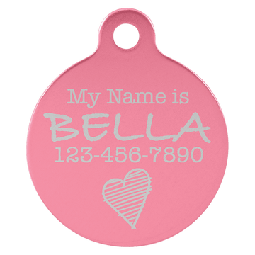Laser Engraved Anodized Aluminum Round Pet ID Tag