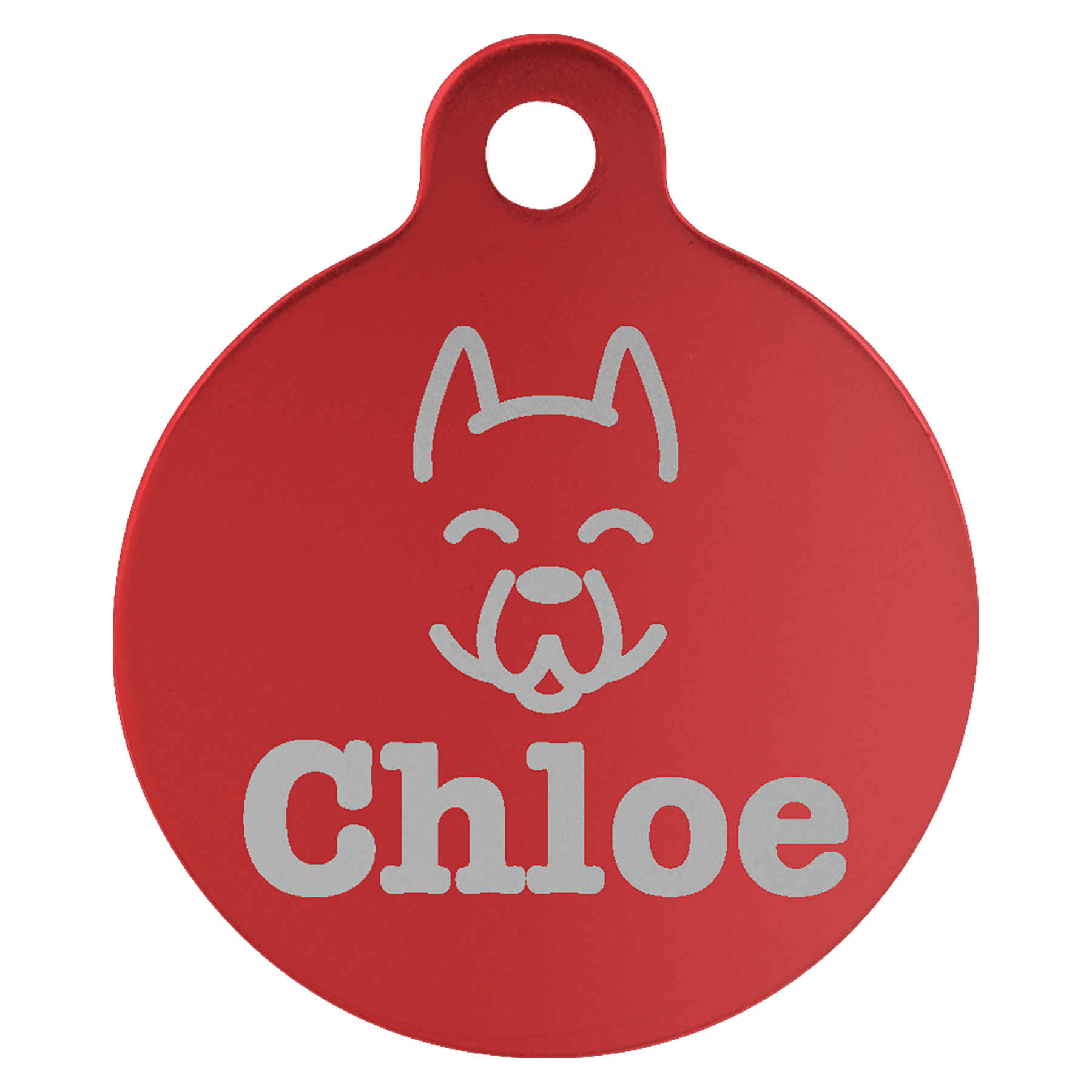 Laser Engraved Anodized Aluminum Round Pet ID Tag