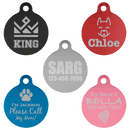 Laser Engraved Anodized Aluminum Round Pet ID Tag