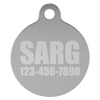 Laser Engraved Anodized Aluminum Round Pet ID Tag