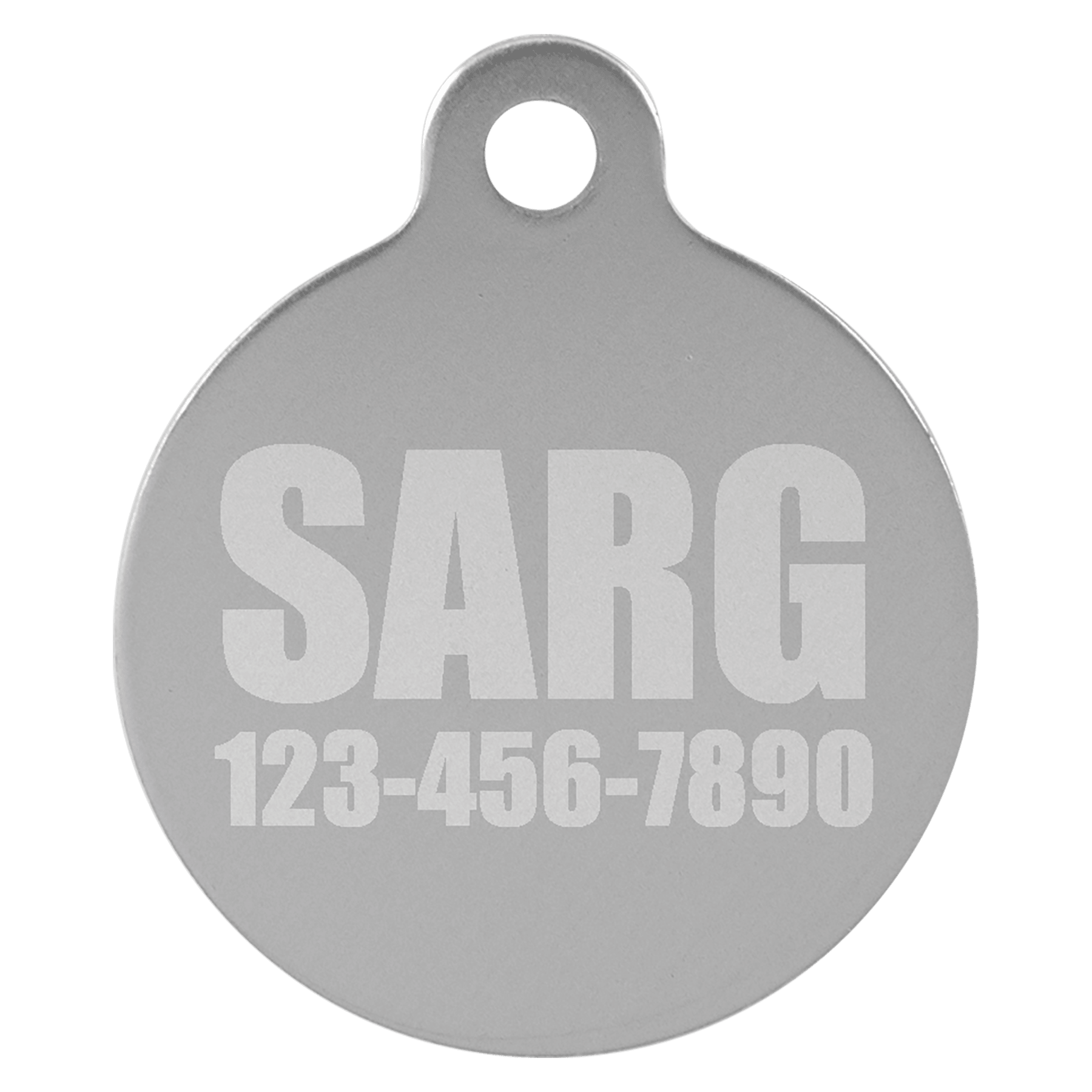 Laser Engraved Anodized Aluminum Round Pet ID Tag