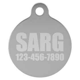 Laser Engraved Anodized Aluminum Round Pet ID Tag