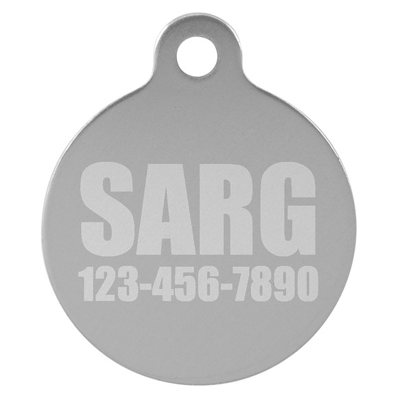 Laser Engraved Anodized Aluminum Round Pet ID Tag