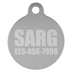 Laser Engraved Anodized Aluminum Round Pet ID Tag