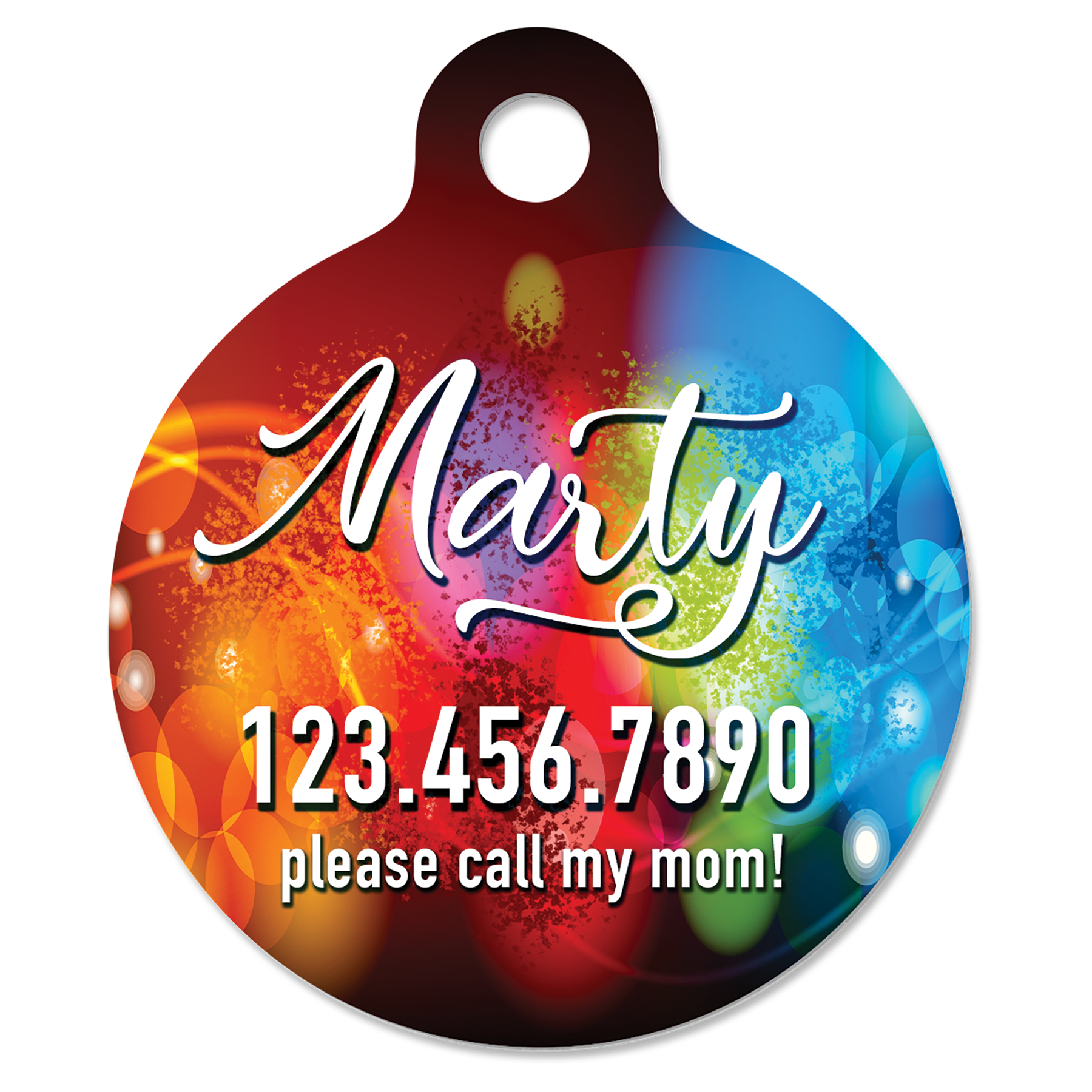 Full Color Custom Engraved Pet ID Tag - Choose from 5 Shapes