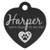 Laser Engraved Anodized Aluminum Heart Pet ID Tag