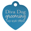 Laser Engraved Anodized Aluminum Heart Pet ID Tag