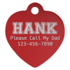 Laser Engraved Anodized Aluminum Heart Pet ID Tag