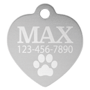 Laser Engraved Anodized Aluminum Heart Pet ID Tag-7