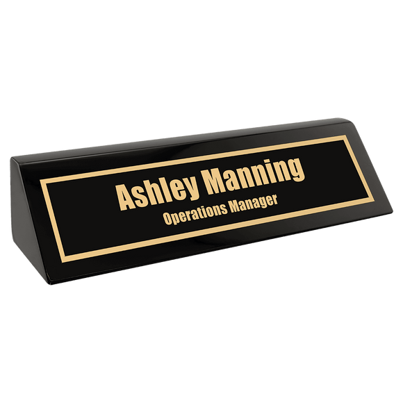 PNB28 - 8 1/2" Black Piano Finish Desk Wedge