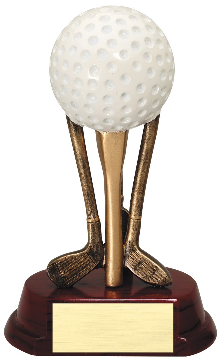 Golf Ball on Clubs Resin Trophy