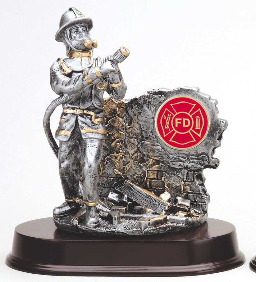 Fireman Resin with Logo Award Trophy