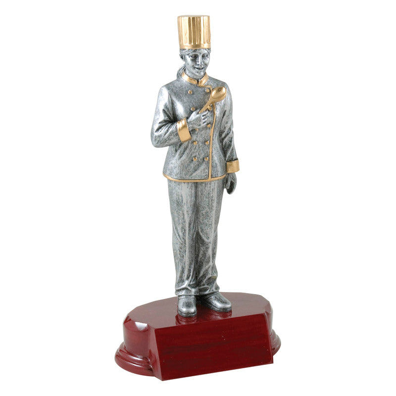 Chef, Cook Female Resin Trophy - 2 Sizes