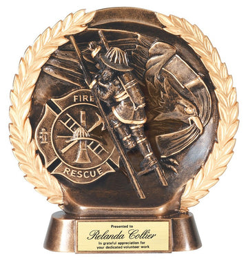 Resin Plate Fireman Award Trophy