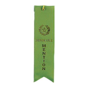 Buy honorable-mention-green Place Carded Ribbon with String 2 x 8 inch
