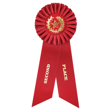 Large Place Rosette Ribbon 9" - 2nd Place