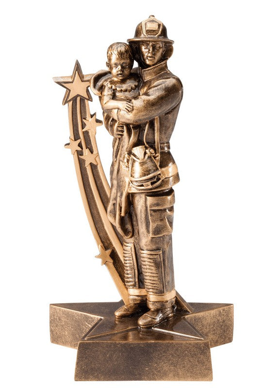 Super Star Large Fireman Resin Award Trophy